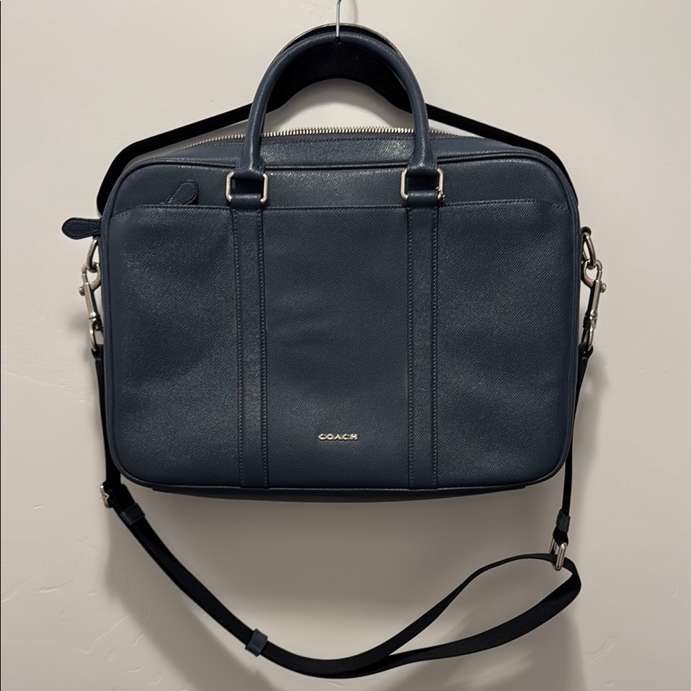 Coach Blue Laptop Bag with Adjustable Strap
